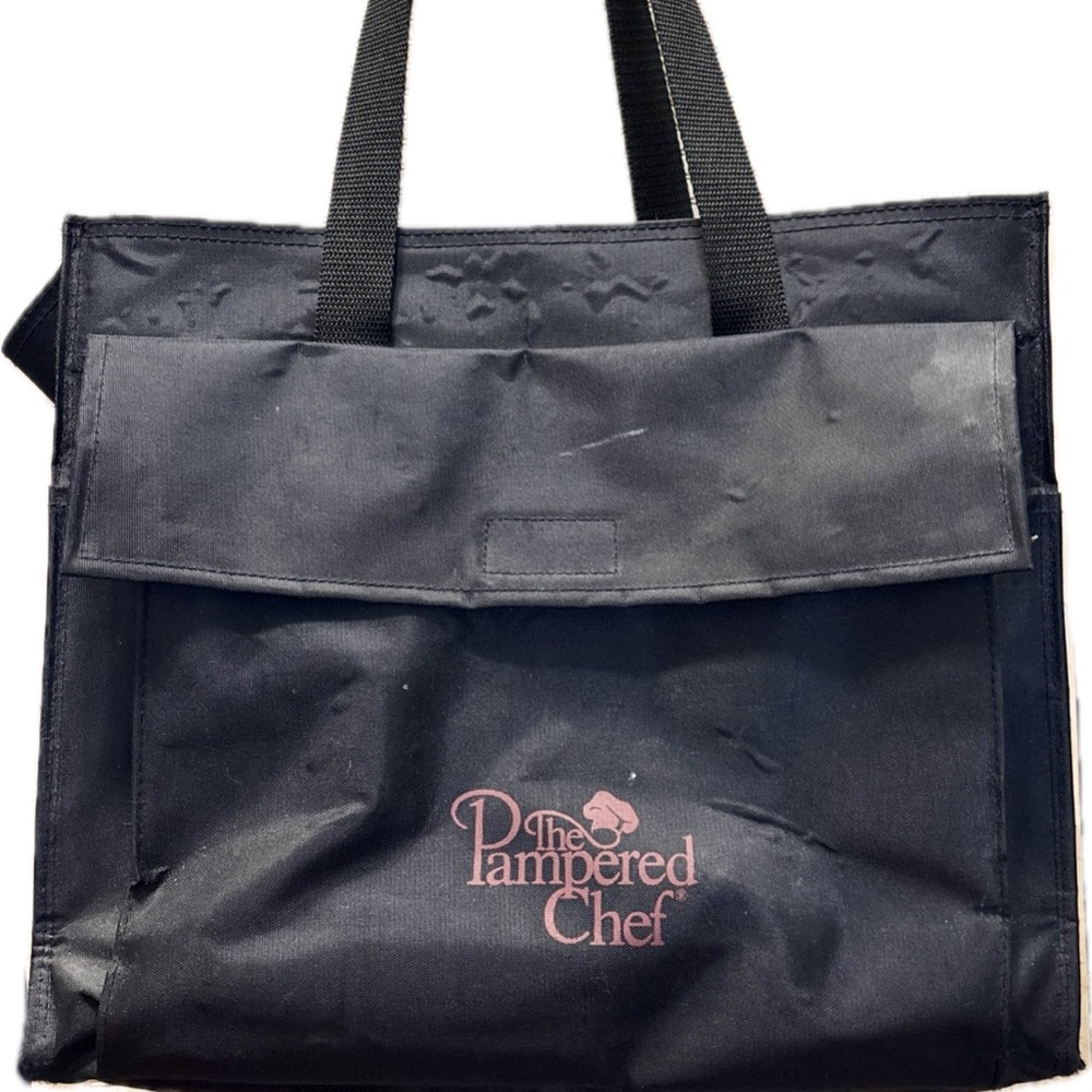 Vintage The Pampered Chef Black Carryall with Logo